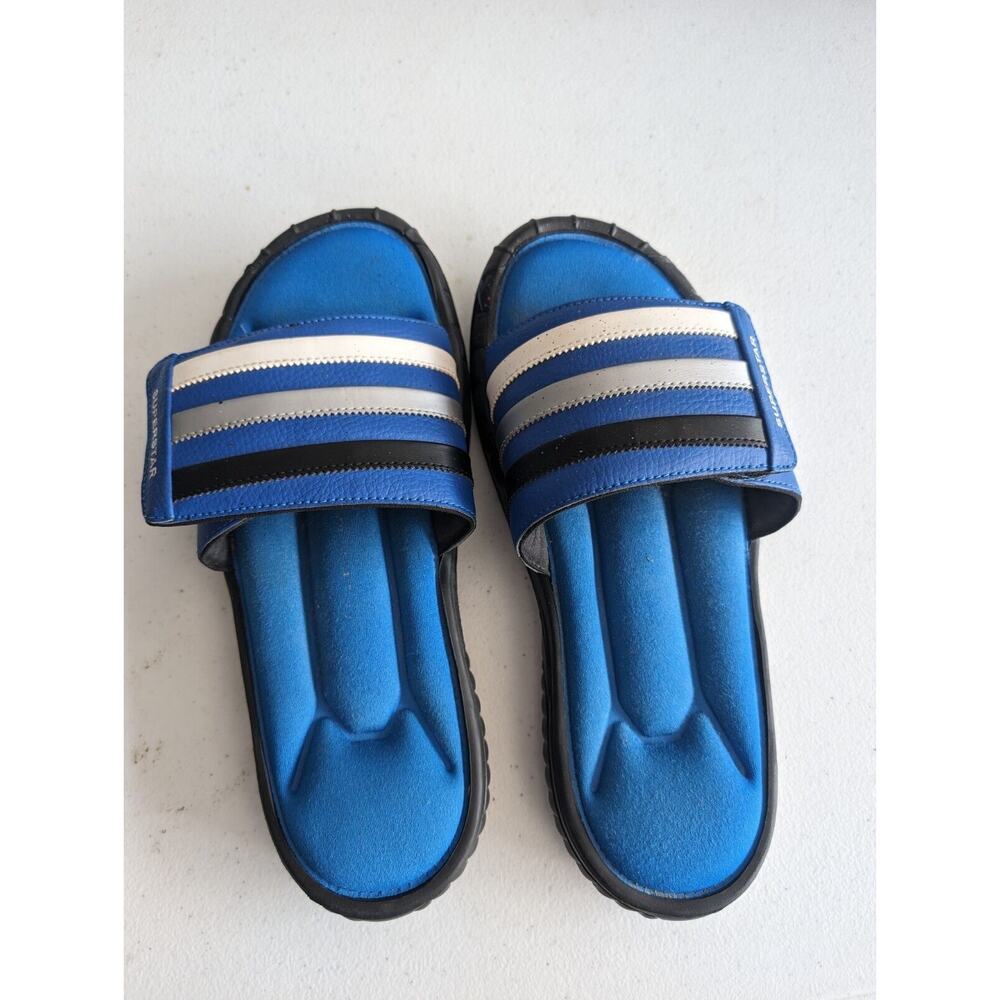 Adidas SUPERSTAR 3G Men's US 8 Slides Sandals Fitfoam Comfort RARE BLUE VINTAGE